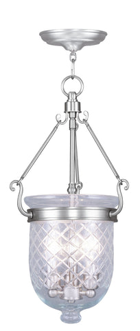 Livex Jefferson 3 Light Brushed Nickel Chain Lantern  - C185-5073-91