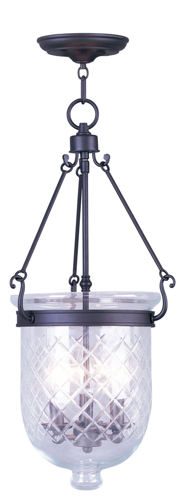 Livex Jefferson 3 Light Bronze Chain Lantern  - C185-5074-07