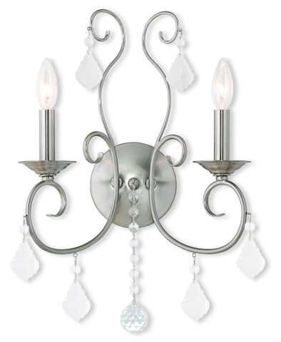 Livex Donatella 2 Light Brushed Nickel Wall Sconce - C185-50762-91