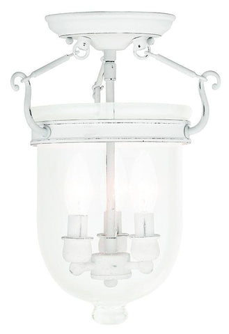 Livex Jefferson 3 Light Antique White Ceiling Mount - C185-5081-60