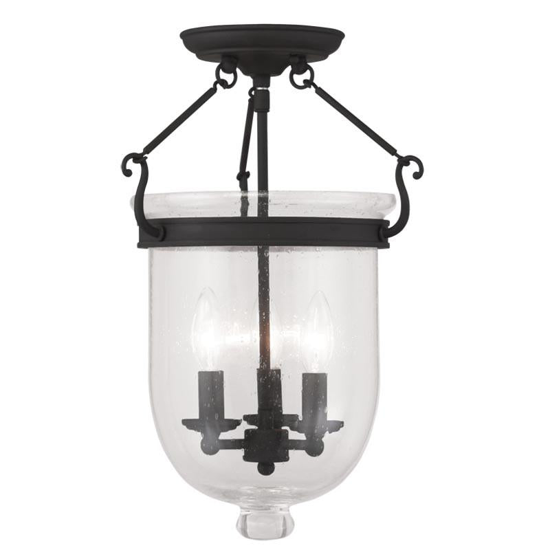 Livex Jefferson 3 Light Black Ceiling Mount - C185-5082-04