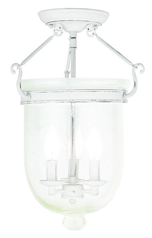 Livex Jefferson 3 Light Antique White Ceiling Mount - C185-5082-60