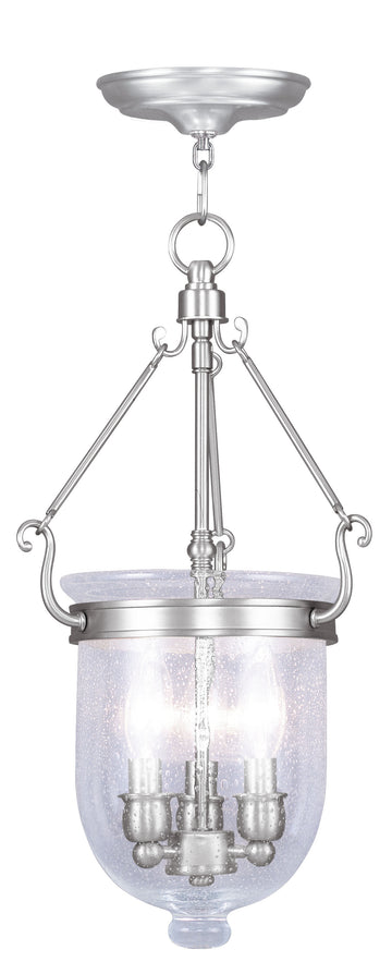 Livex Jefferson 3 Light Brushed Nickel Chain Lantern  - C185-5083-91