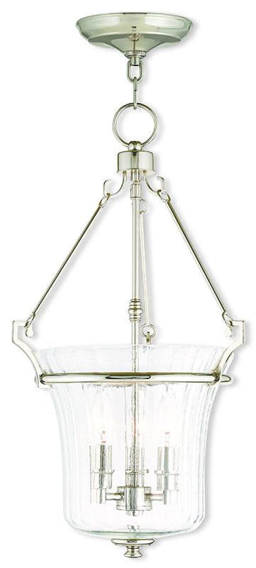 Livex Cortland 3 Light Polished Nickel Pendant - C185-50924-35