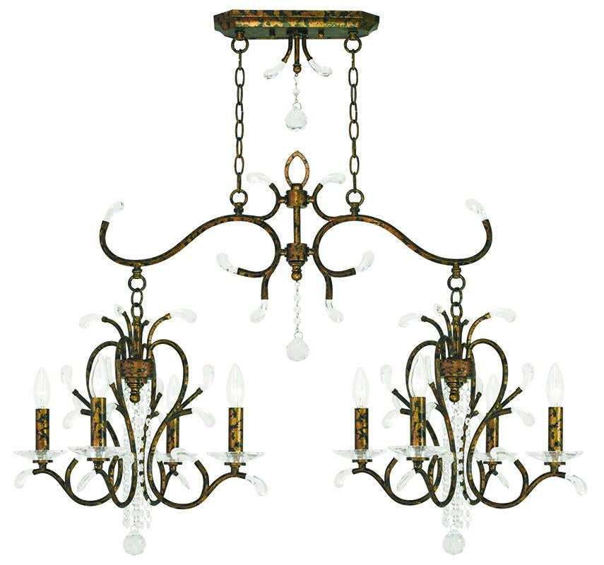 Livex Serafina 4 Light + 4 Light VBR Linear Chandelier - C185-51007-71