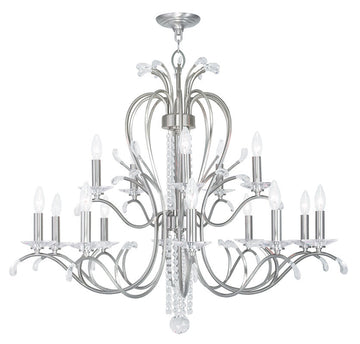 Livex Serafina 10 Light + 5 Light BN Chandelier - C185-51009-91