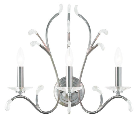 Livex Serafina 3 Light Brushed Nickel Wall Sconce - C185-51013-91