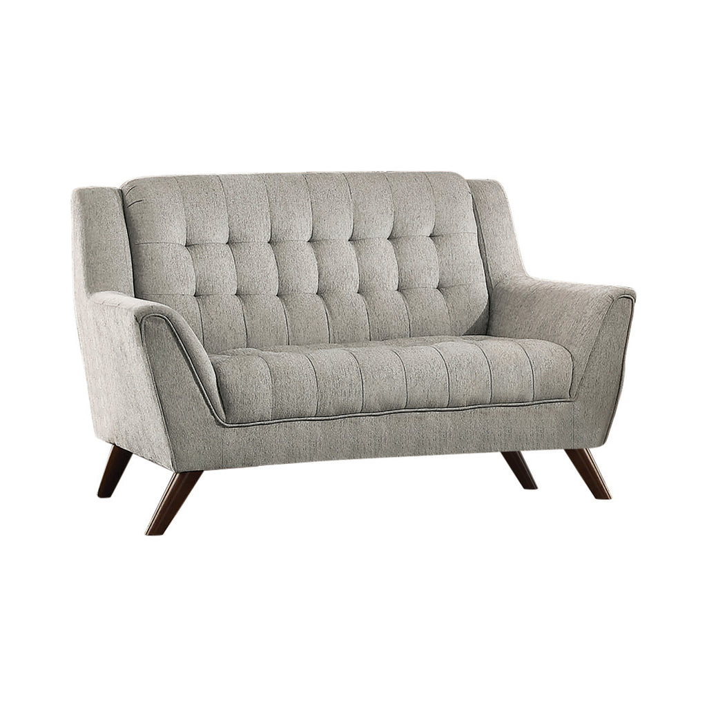 Set of 3 - Natalia Upholstered Sofa + Loveseat + Chair Dove Grey - D300-10094