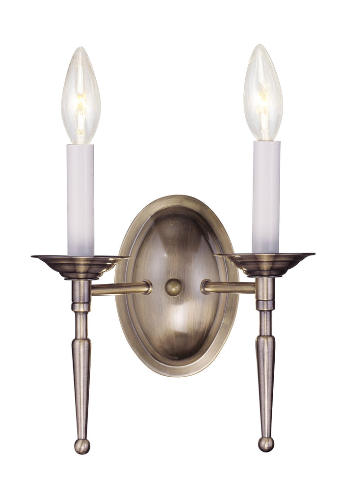 Livex Williamsburgh 2 Light Antique Brass Wall Sconce - C185-5122-01