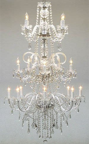 Murano Venetian Style All Crystal Empress Crystal (Tm) Chandelier Lighting W 30" H 60" - J10-Cs/3/26051/17