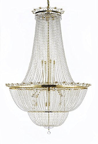 French Empire Crystal Chandelier Perfect For An Entryway Or Foyer H 66" W 44" - A93-Cg/452/24