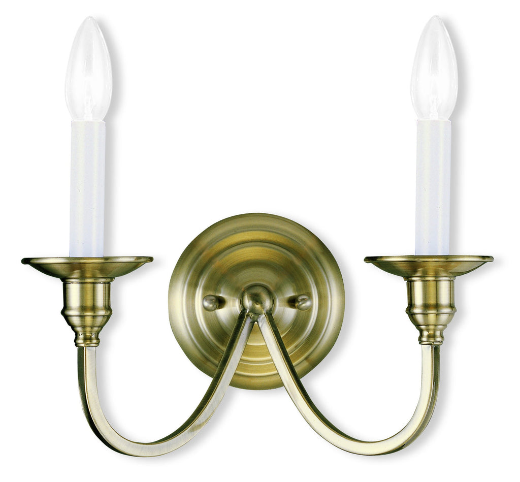 Livex Cranford 2 Light Antique Brass Wall Sconce - C185-5142-01