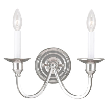 Livex Cranford 2 Light Polished Nickel Wall Sconce - C185-5142-35