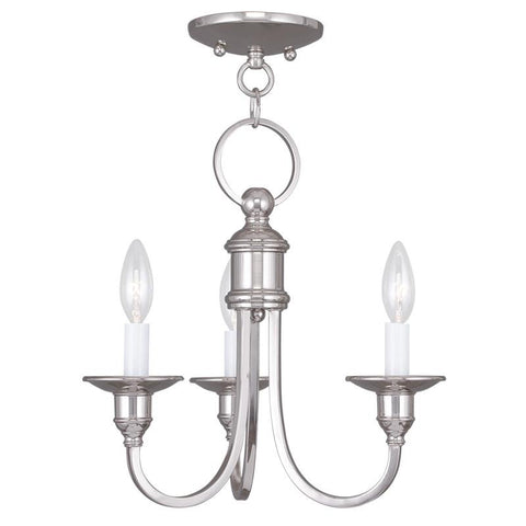 Livex Cranford 3 Light PN Mini Chandelier/Ceiling Mount - C185-5143-35