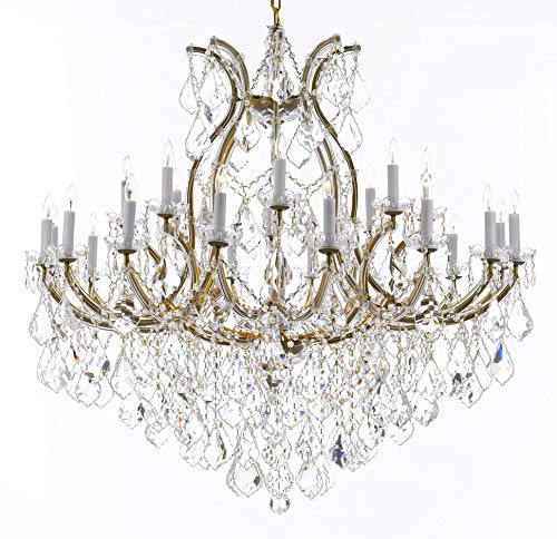 Crystal Chandelier Lighting Chandeliers H46" X W46" Dressed with Large, Luxe, Diamond Cut Crystals! Great for The Foyer, Entry Way, Living Room, Family Room and More - A500-B90/2MT/24+1DC