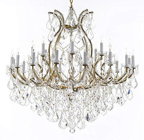 Crystal Chandelier Lighting Chandeliers H46" X W46" Dressed with Large, Luxe, Diamond Cut Crystals! Great for The Foyer, Entry Way, Living Room, Family Room and More - A83-B90/2MT/24+1DC