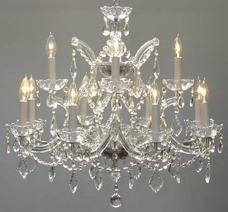 Chandelier Crystal Lighting Chandeliers H22" X W28" - Go-A83-Silver/1534/12+1