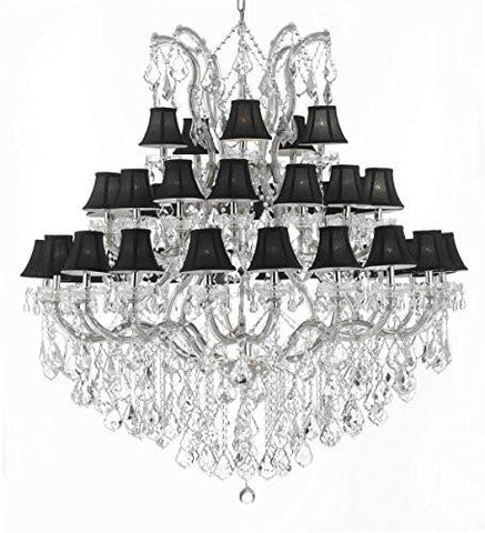 Maria Theresa Empress Crystal (Tm) Chandelier Lighting With Black Shades H 60" W 52" - Cjd-Cs/Sc/2181/52