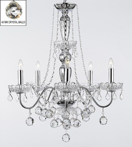 Elegant 5 Light Crystal Chandelier Pendant Lighting Fixture Light Lamp With Crystal Balls - J10-B6/26017/5