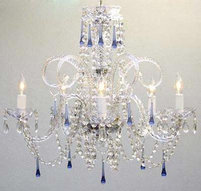 Blue Crystal Chandelier Lighting - A46-387/5Blue