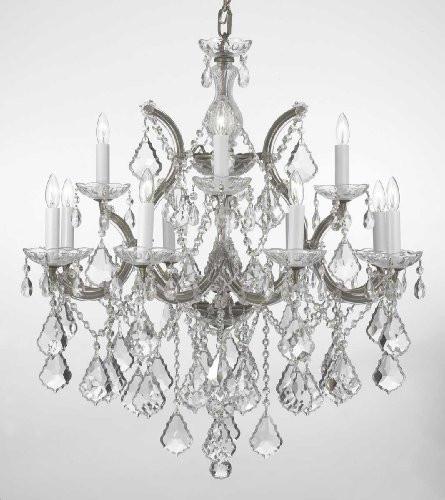 Chandelier Lighting Crystal Chandeliers H30 "X W28" - F83-Silver/B7/21532/12+1