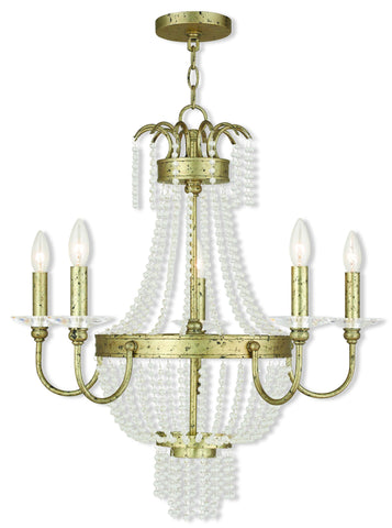 Livex Valentina 5 Light Winter Gold Chandelier - C185-51845-28