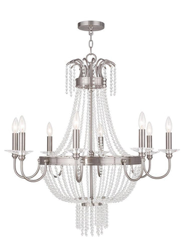 Livex Valentina 8 Light Brushed Nickel Chandelier - C185-51848-91