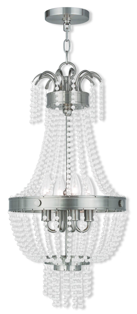 Livex Valentina 4 Light Brushed Nickel Pendant - C185-51854-91