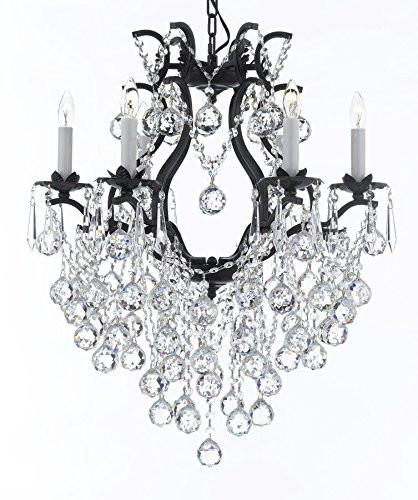 Swarovski Crystal Trimmed Chandelier Wrought Iron Empress Crystal (Tm) Chandelier Lighting H 27" W 20" - A83-B61/3530/6Sw