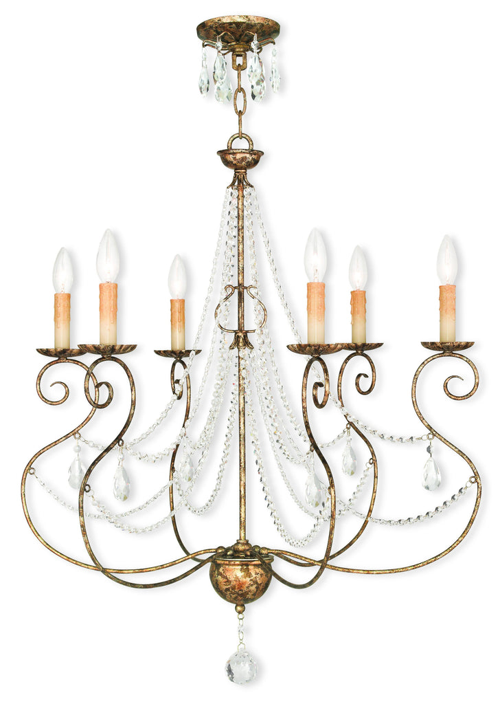 Livex Isabella 6 Light European Bronze Chandelier - C185-51906-36