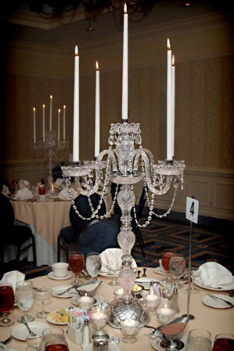 Swarovski Crystal Trimmed Chandelier Set Of 10 Wedding Candelabras Candelabra Centerpiece Centerpieces - Great For Special Events - Set Of 10 - G46-Candle/536/5Sw-Set Of 10
