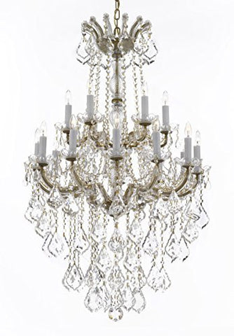 Swarovski Crystal Trimmed Chandelier Maria Theresa Crystal Chandelier Chandeliers Lighting H 50" X W 30" - Great For Dining Room Entryway Or Living Room - A500-B13/152/18Sw