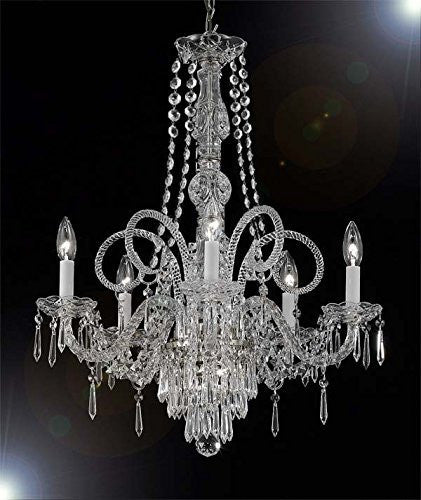 New Crystal Chandelier Murano Venetian Style Chandeliers Lighting 24"X28" - Cjd-Silver/20048/5