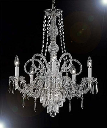 New Crystal Chandelier Murano Venetian Style Chandeliers Lighting 24"X28" - Cjd-Silver/20048/5