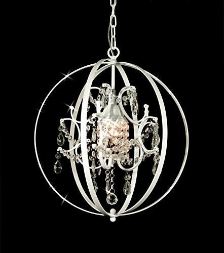 Spherical Orb Crystal Chandelier Lighting H17.5" W17.5" - J10-White/B65/592/1