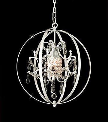 Spherical Orb Crystal Chandelier Lighting H17.5" W17.5" - J10-White/B65/592/1