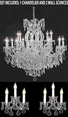Swarovski 3Pc Lighting Set - Crystal Chandelier And 2 Wall Sconces - 1Ea Cs/1/21510/15+1 2Ea Cs/2813/3Sw A500-
