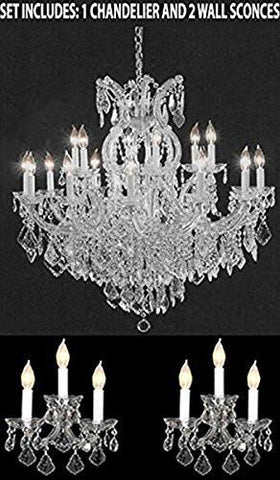 Swarovski 3Pc Lighting Set - Crystal Chandelier And 2 Wall Sconces - 1Ea Cs/1/21510/15+1 2Ea Cs/2813/3Sw