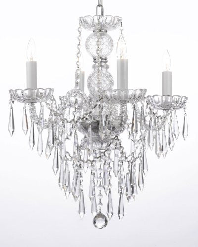 New Authentic All Crystal Chandelier Lighting W/ Crystal Icicles H22" X W17" - J10-B27/3/26098/4