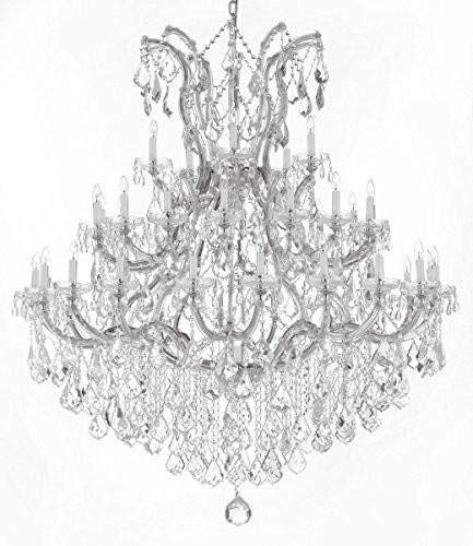 Large Foyer/Entryway Maria Theresa Empress Crystal (tm) Chandelier Chandeliers Lighting! H 60" W 52" Dressed with Diamond Cut Crystal! - A500-SILVER/B12/2756/36+1-DC