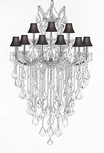 Maria Theresa Empress Crystal (Tm) Chandelier Lighting H 50" W 30" With Black Shades - Cjd-Cs/Sc/Blackshades/B12/2181/30