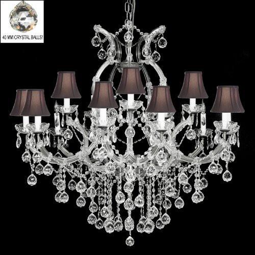 Crystal Chandelier W/Crystal Balls & Shades - A83-B6/Sc/Silver/21510/15+1