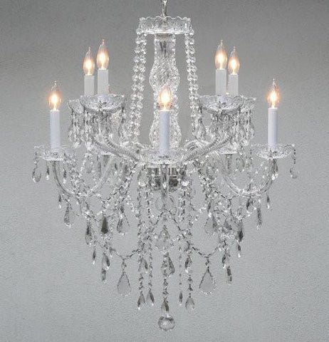 Chandelier Lighting Crystal Chandeliers H 30" W 24" 10 Lights - G46-B13/1122/5+5