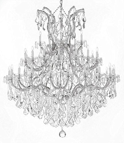 Swarovski Crystal Trimmed Chandelier Large Foyer / Entryway Maria Theresa Crystal Chandelier Lighting H 60" W 52" - A500-Silver/B12/2756/36+1Sw