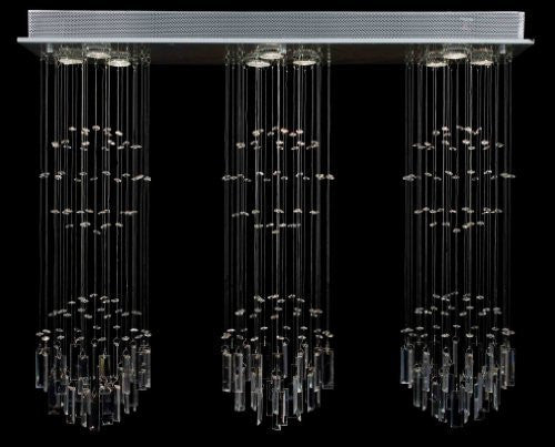 Modern Contemporary Chandelier "Rain Drop" Crystal Chandeliers Lighting H31" W39" L.10" - J10-B8/26058/3+3+3
