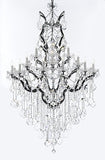 Swarovski Crystal Trimmed 19th C. Baroque Iron & Crystal Chandelier Lighting H 64" W 41" - Dressed With Large, Luxe Crystals! Good for Dining room, Foyer, Entryway, Living Room, Family Room! - A500-B12/B89/996/25SW