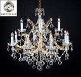 Swarovski Crystal Trimmed Chandelier New Lighting Chandelier W/ Crystal Balls H 30" X W 28" - A83-B6/21532/12+1 Sw