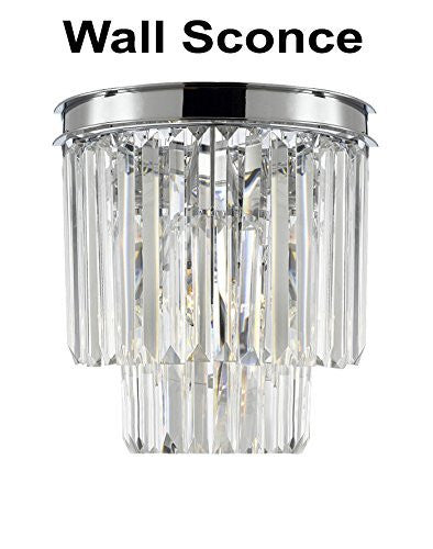Inspired Odeon Style Empress Crystal Glass Fringe 2-Tier Wall Sconce Lighting Chrome Finish - G7-3/2164/Wallsconce