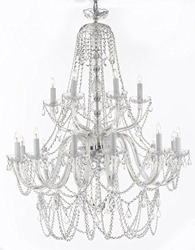 New Murano Venetian Style Crystal Chandelier Lighting - Great For The Dining Room Foyer Living Room W 40" H 50" - A46-B13/282/18
