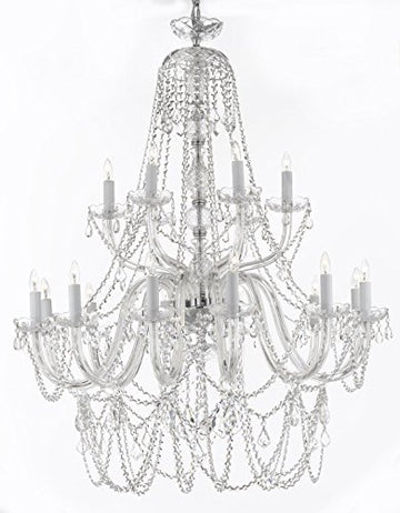 New Murano Venetian Style Crystal Chandelier Lighting - Great For The Dining Room Foyer Living Room W 40" H 50" - A46-B13/282/18